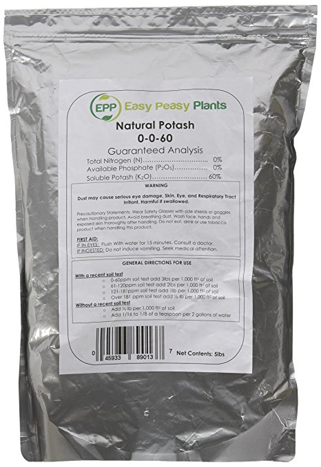 All-Natural Muriate of Potash- Easy Peasy 0-0-60 Potassium (5LB Bag)