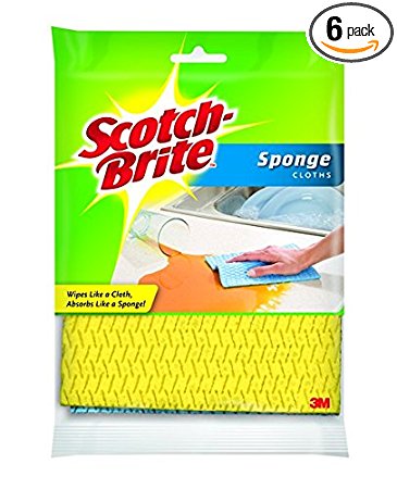 Scotch-Brite Sponge Cloth, 2 Count (Pack of 6)