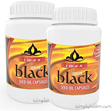 Iman Black Seed Oil Cold Pressed Capsules Virgin Oil 2 Pack Total 120 Capsules Halal 500mg