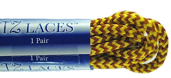 TZ Round Cord 3/16" 5mm Hiking Walking Work Boots Dog Tooth Patterned Laces