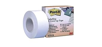 Post-it 25.4 mm x 17.7 m 6-Lines Width Cover-Up and Labelling Tape - White