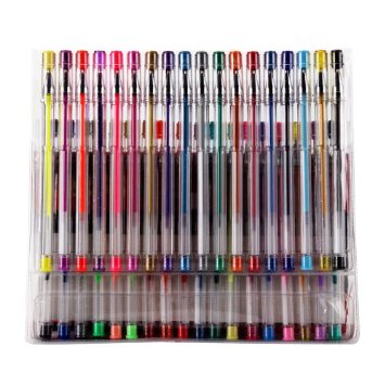 Reaeon Gel Pens for Adult Coloring Book, Set of 36 Colored Ink Gel Pen for Kids Drawing Book Including Glitter, Pastel, Neon & Classics