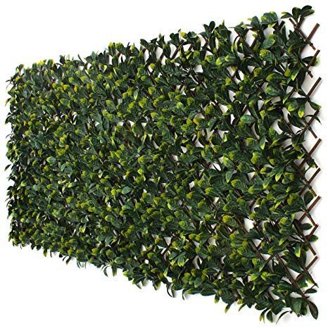 3rd Street Inn Laurel Leaf Trellis 1-Pack - Bamboo Greenery Panel - Boxwood and Ivy Privacy Fence Substitute - DIY Flexible Fencing (Laurel)