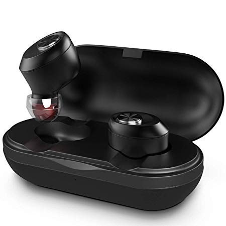 Vidgoo Wireless Earbuds Noise Cancelling V5.0 Bluetooth Deep Bass Stereo Sound Sport Earphone IPX5 Waterproof Deep Bass HiFi Stereo Earphone Automatic Pairing & Charging with Built-in MIC