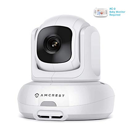 Amcrest Add-on Camera Unit for Amcrest AC-2, Video Baby Monitor Camera, Two-Way Audio, Motion Detection, Pan/Tilt/Zoom, Temperature Sensor, Night Vision, (AC-2-C)