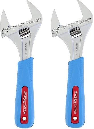 Channellock 8WCB 8-Inch WideAzz Adjustable Wrench | 1.5-Inch Wide Jaw Opening | Precise Jaw Design Grips Tight - Even in Tight Spaces | Measurement Scales Engraved on the Tool (2)