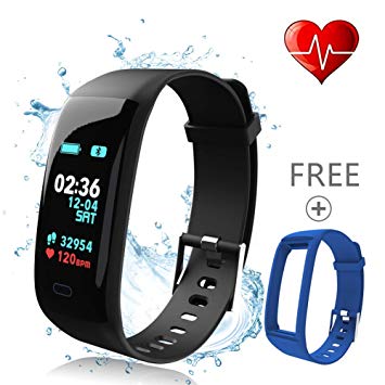 DAWO Fitness Tracker, Color Screen Activity Tracker with Heart Rate Monitor Watch, IP67 Waterproof Fitness Watch with Calorie Counter Pedometer Sleep Blood Pressure Monitor for Kids Women Men