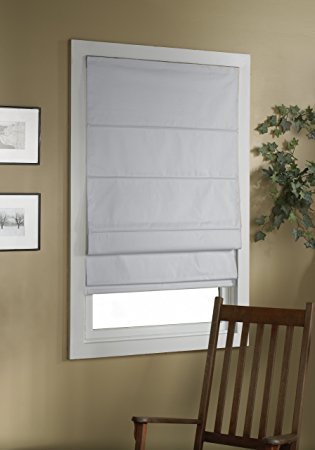 Green Mountain Vista Thermal Blackout Cordless Roman Shade, 38 by 63-Inch, White