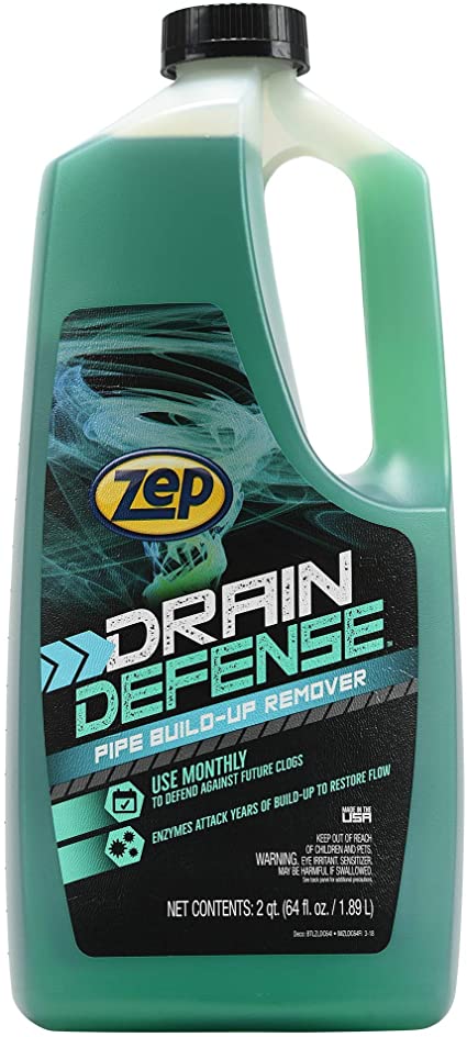 Zep Drain Defense Pipe Build-Up Remover 64 Ounces ZLDC648