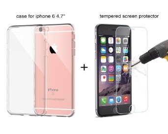 Laxier(TM) iPhone 6(6S) Case   Tempered Glass Screen Protector Film For Apple iPhone6 / iPhone6S 4.7 inch (4.7")(Crystal Clear)