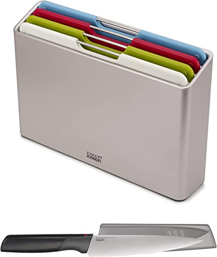 Joseph Joseph Folio Chopping Board Set with Storage case and Free Knife, Assorted color