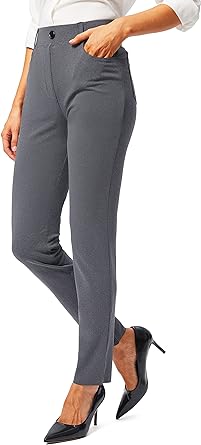 Rammus Womens Yoga Dress Pants with Pockets Stretch Work Leggings for Women Pull On Skinny Slacks for Business Office Casual