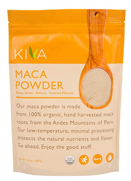 Kiva Organic Maca Powder - Non-GMO, RAW and Vegan (16-Ounce