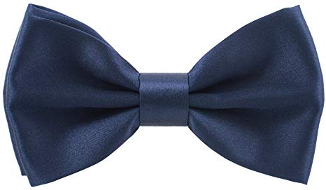 Real Silk Classic Pre-Tied Bow Tie Formal Solid Tuxedo with Gift Box, by Bow Tie House