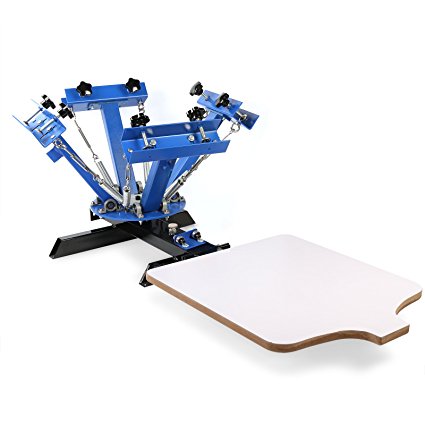 BestEquip Screen Printing Machine 1 Station 4 Color Screen Printing for T-shirt DIY Screen Printing Press Silk Screen Removable Pallet