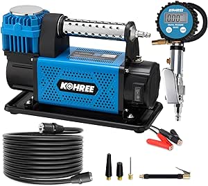 Kohree 12V Air Compressor Heavy Duty, 7.06 CFM Portable Air Compressor with Digital Pressure Gauge, Max 150 PSI 12 Volt Tire Inflator Air Pump for SUV Tire, 4x4 Vehicle