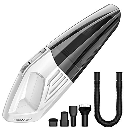 Homasy Cordless Handheld Vacuum, Portable Lightweight Vacuum Cleaner with 4 Hour Fast Charge, Wall-Mounting Charge Base, Dry Wet Amphibious, Vacuum for Cars, Home, Pet Hairs