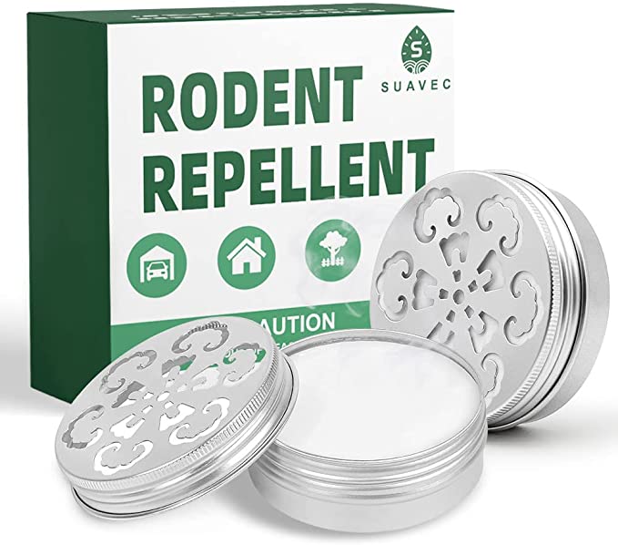 SUAVEC Rodent Repellent for Car Engines, Mouse Repellent for Cars, Rats Deterrent Under Hood, Rat Repellent for House, Peppermint Oil to Repel Mice and Rats, RV Mice Repellent, Mint Mice Away -2 Pack