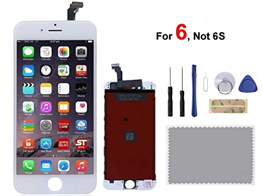 iPhone 6 Screen Replacement For Lcd Touch Screen Digitizer Frame Assembly Set (White)