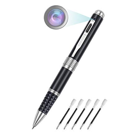 Spy Pen with Hidden Camera- ENKLOV 1080P HD Portable Mini Camera & Photo Camcorder, Roller Ball Pen with 5 Black Refill - 0.7mm
