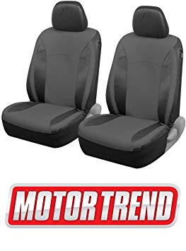 Motor Trend M424 Charcoal Gray Synth Leather Snake Eyes Performance Seat Covers for Car Truck Van SUV