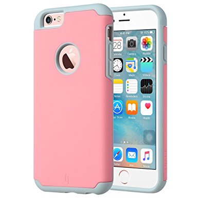 ULAK iPhone 6 Case, [Slim Fit] Sugar Candy [Anti-Slip] Drop Protection with Shock Absorbent [Hybrid PC & Silicone Case] Cover for Apple iPhone 6s / 6 - [Pink/Grey]