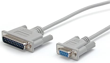 StarTech.com 6 ft DB25 to DB9 Serial Modem Cable - M/F - Serial cable - DB-9 (F) to DB-25 (M) - 6 ft - MC6MF,Gray