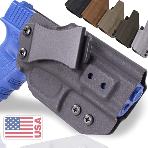 QuickClip Pro Tuckable IWB KYDEX Gun Holster - Concealed Carry Multiple Adjustable Belt Clips - 100% US Made - Inside Waistband