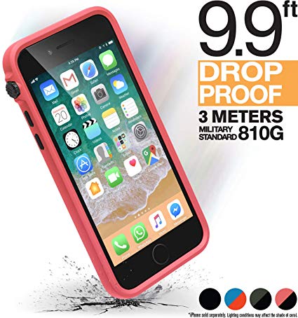 iPhone 8 Case Shock Proof Impact Protection by Catalyst, with Wrist Strap Lanyard Rugged Apple Phone case [iPhone 7 Compatible], Wireless Charging, Drop Protective, Mute Switch - Coral