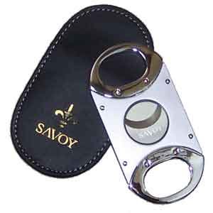 Cigar Cutter Savoy Cutter Stainless Steel with Black Leather Case