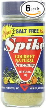 Spike Gourmet Natural Seasoning, Salt Free, 1.9 Ounce (Pack of 6)