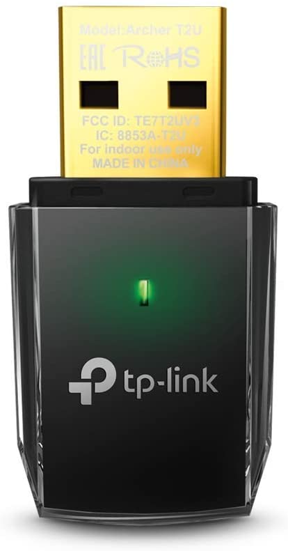 TP-Link AC600 Wireless Dual Band USB Adapter - 2.4GHz 200Mbps/5GHz 433Mbps, Mini Size, Supports Windows, Mac OS (Archer T2U V3)