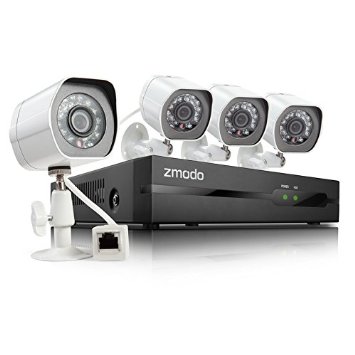 Zmodo ZP-KE1H04-S-1TB HDD sPoE Security System with 4 HD 720P Indoor Outdoor Night Vision IP Cameras White