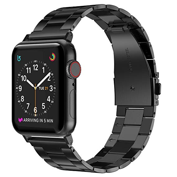 Wearlizer Stainless Steel Compatible with Apple Watch Band 38mm 42mm Women Men,Ultra-Thin Lightweight Replacement Band Strap Compatible for iWatch Bands Series 5 4 3 2 1