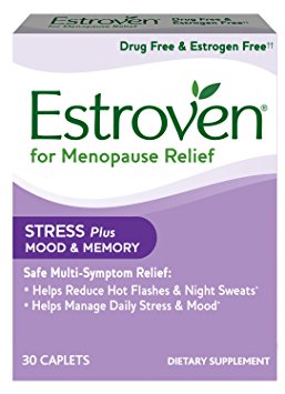 Estroven Stress Plus Mood and Memory formulated for Menopause Symptom Relief* – Helps Reduce Hot Flashes and Night Sweats* – Helps Manage Daily Stress and Mood* – 30 Caplets