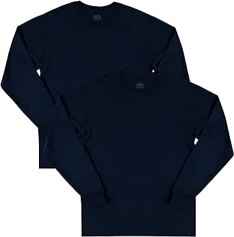 Fruit of the Loom Men's Eversoft Cotton Long Sleeve T Shirts, Breathable & Moisture Wicking with Odor Control, Sizes S-4x