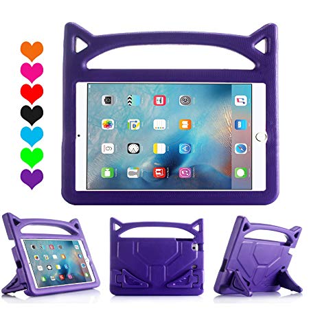 All-New Design Cartoon iPad Mini Case,iPad Mini 2 Case,iPad Mini 3 Case,iPad Mini 4 Case,SNOW Kids Light Weight Shock Proof Case with Handle & Stand (for iPad Mini 1/2/3/4, Grape Purple)