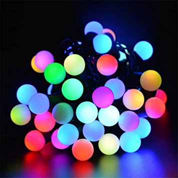 SurLight LED Ball String Lights with Flashing 33ft 100 LEDs, Waterproof Color Changing Globe String Light for Holiday Christmas New Year Wedding Gardens Lawns Patios Indoor & Outdoor Decoration (RGB)
