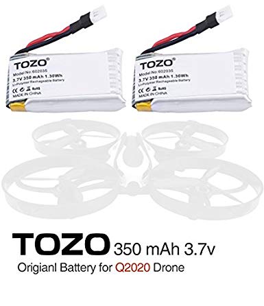 TOZO Q2020-05 Lithium battery 3.7V 350mAh for Q2020 and SIMREX X500 [ X500-004 ] X400-V2 Drone RC Quadcopter Remote Quadcopter.[ 2PCS ]