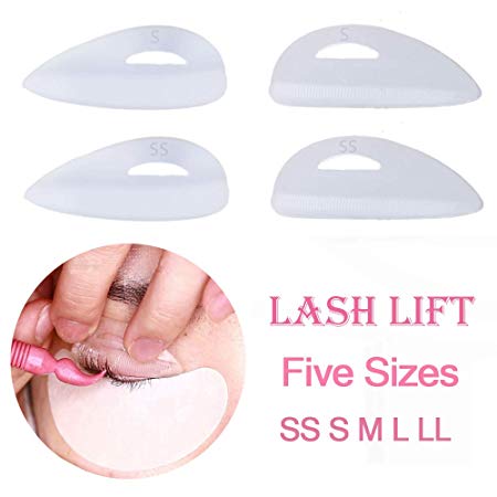 20pcs Silicone Eyelash Perming Curler, Lash Lift Rods Makeup Beauty Tool with Four Sizes,Makeup Utensil Reusable Lash Lifting Shield Pads Supplies