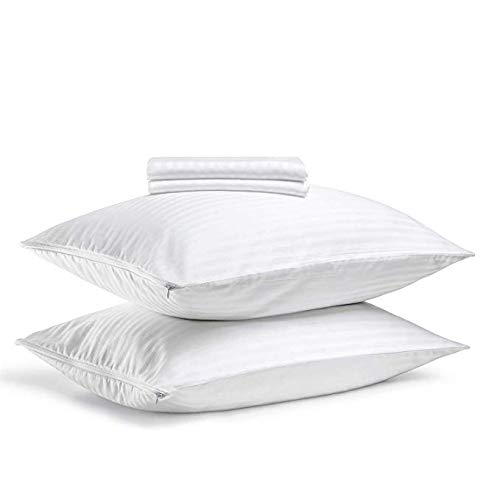 FAUNNA, Lux Zippered Pillow Protector Cover Case (Queen, 20x30) (4-Pack) - Sateen 100% Cotton