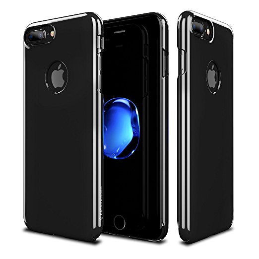 Patchworks Pure Skin Case Jet Black for iPhone 7 Plus - Polycarbonate from Germany, Thin Fit Hard Cover Case