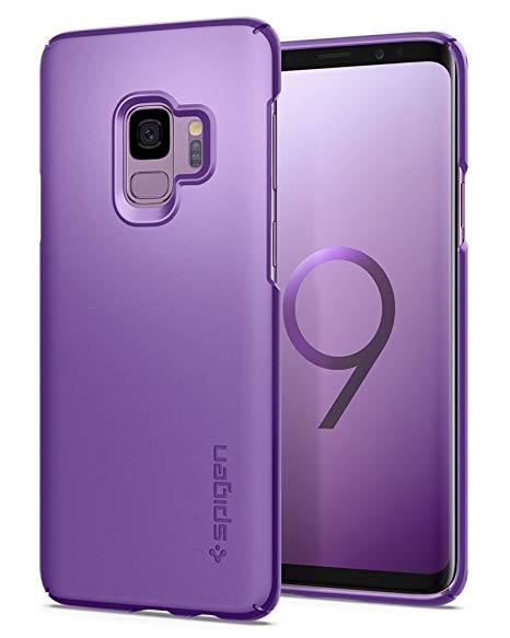 Galaxy S9 Case Spigen Thin Fit - SF Coated Non Slip Matte Surface for Excellent Grip and QNMP Compatible for Samsung Galaxy S9 (2018) - Lilac Purple