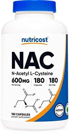 Nutricost N-Acetyl L-Cysteine (NAC) 600mg; 180 Capsules