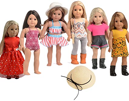 sweet dolly Doll Clothes,11 PCs Mixed Matching Doll Outfits for 18" American Girl Doll
