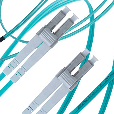 LC to LC Fiber Patch Cable Multimode Duplex - 1m / 1 Meter (3.28ft) - 50/125um OM3 10G - Beyondtech PureOptics Cable Series