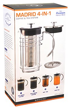 GROSCHE MADRID 4-in-1 Hot and Cold Coffee and Tea System 1500 ml, 51 oz., 12 cup capacity