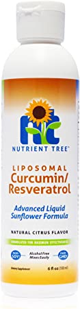 Nutrient Tree Liposomal Curcumin (Turmeric) / Resveratrol – Combines Two Powerful Antioxidants – Alcohol Free – No Soy or Gluten – Made with Micro-Liposomes – Anti-Inflammatory – Non-GMO Sunflower Oil