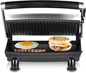 Sunbeam GR8210 Sandwich Compact Cafe Grill, Stainless Steel