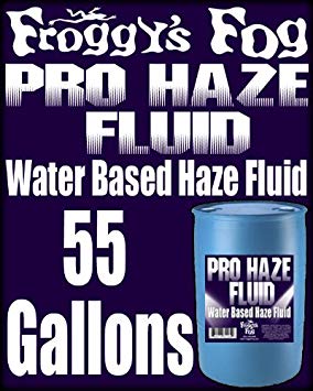 Froggys Fog - High-Performance Haze Fluid for Hurricane Haze 2 & Fog Machines - Pro Haze Juice - Water Based Haze Fluid - 55 Gallon Drum